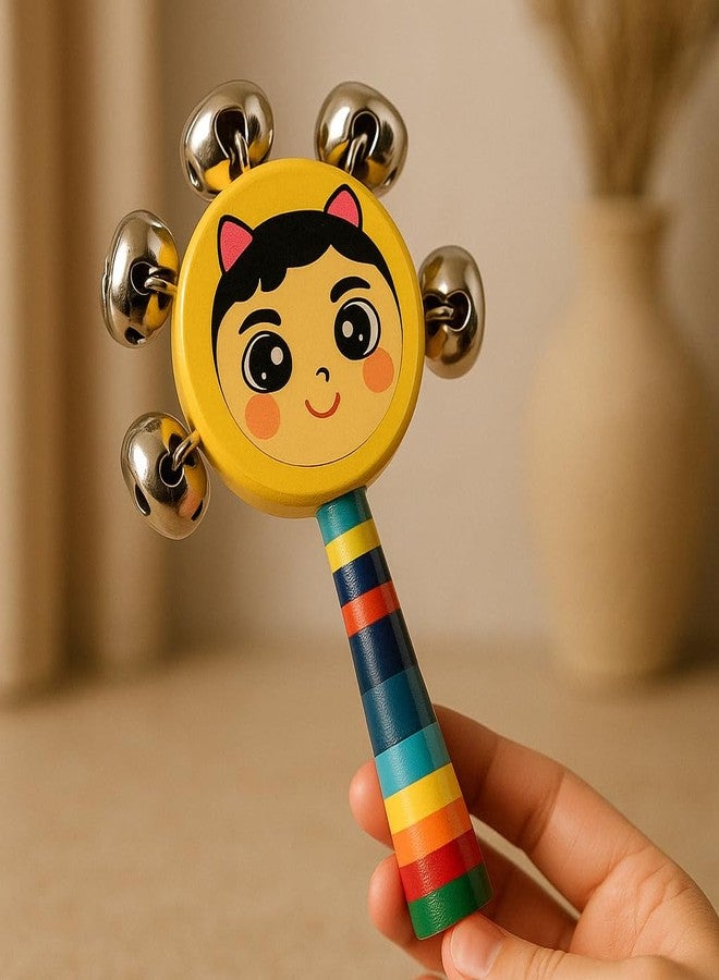 Vemlons Jhunjhuna Wooden Toy jhunjhuna Wooden Non Toxic Colourful Rattle Toys for New Born Baby, Musical Infant Toy, / Dugi Dugi Rattle Sweet Cuddle Infant of JhunJhuna/lakdi ka jhunjhuna - Image 5
